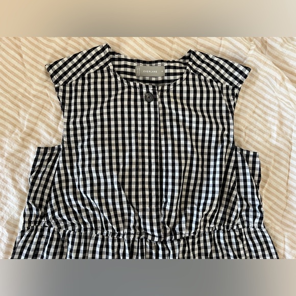 Everlane midi tiered black and white gingham dress excellent condition size xs - Picture 5 of 5